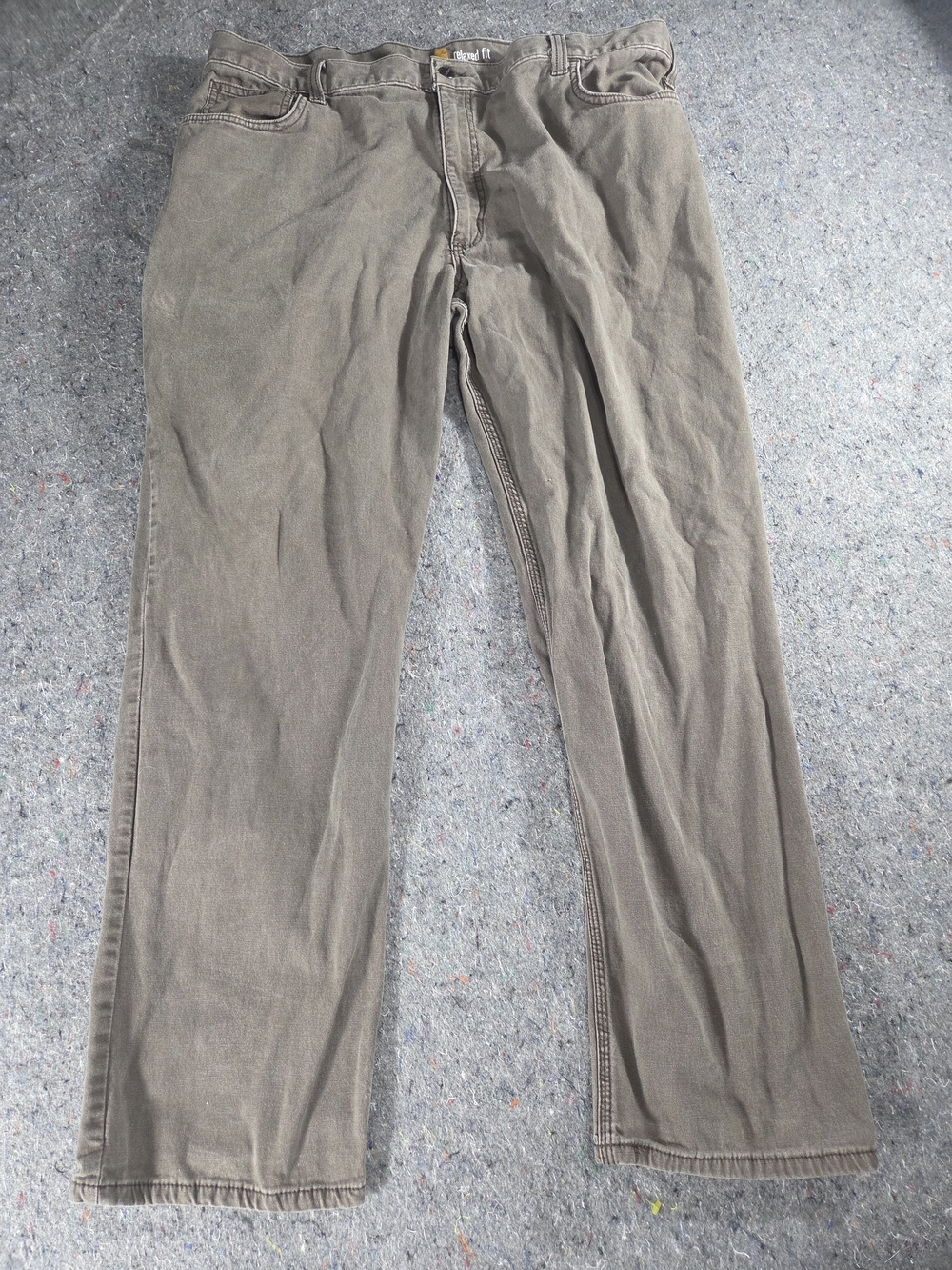 Carhartt 102517 Men’s 42x32 Rugged Flex Relaxed Fit Canvas Work Pants Brown